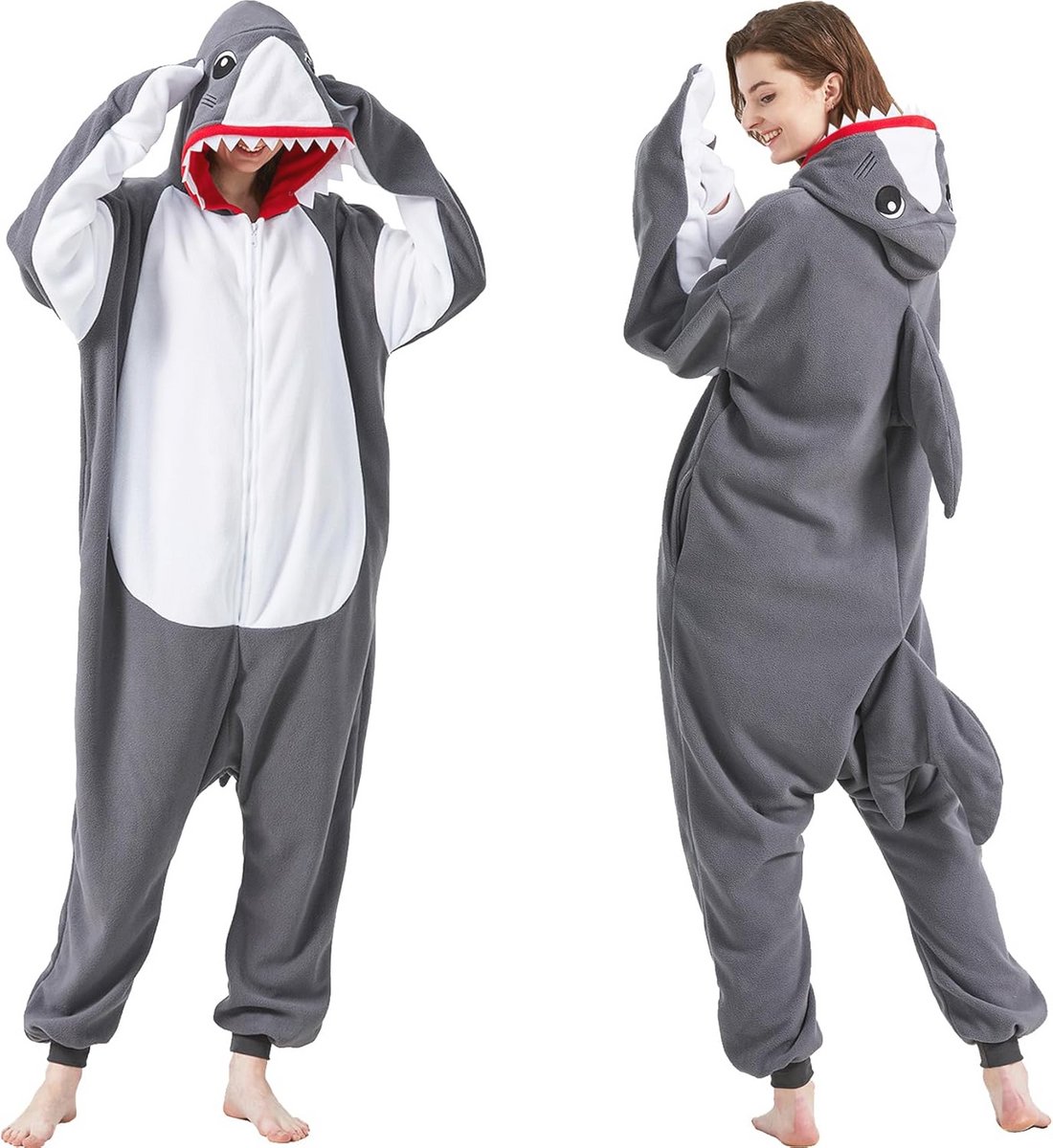 Unisex Volwassen Haai Onesie Cosplay Pyjama voor Halloween