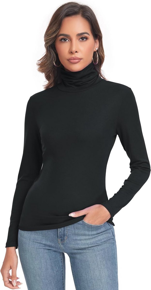 Casual Lange Mouwen Lichtgewicht Coltrui voor Dames - Slim Fit Thermisch Shirt