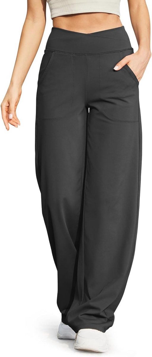 Wijde Pijpen Broek voor Vrouwen - Comfortabele Yoga en Lounge Broek met Zakken
