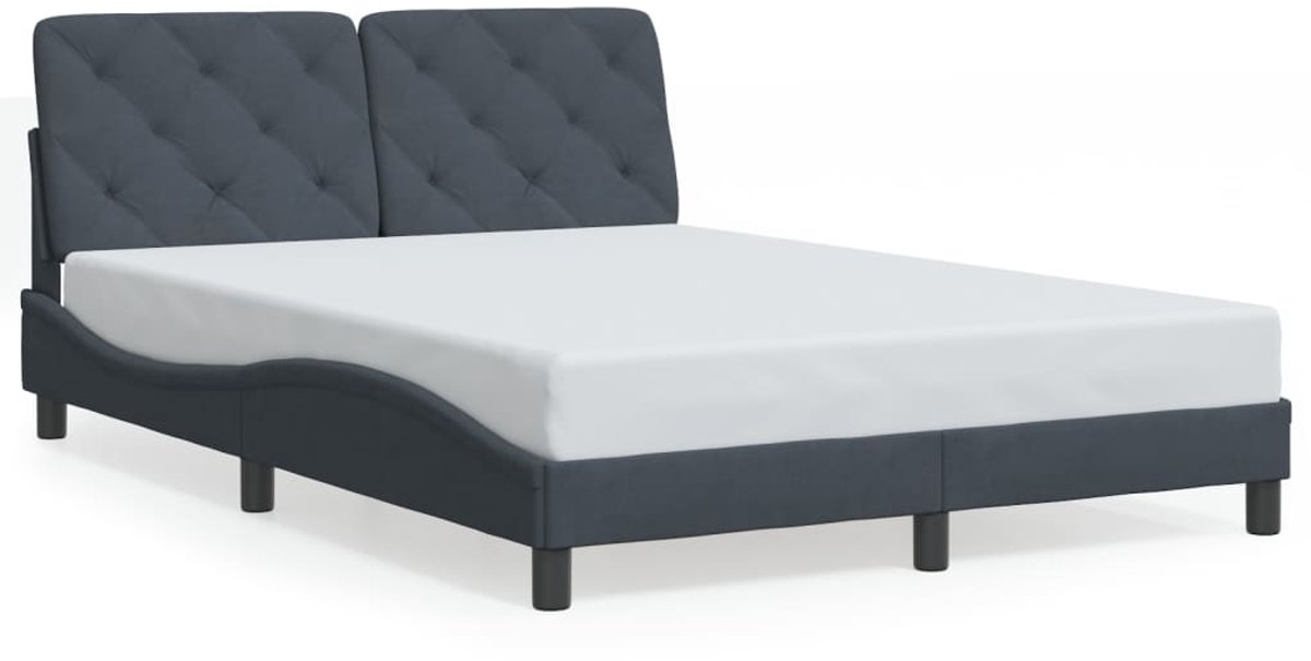 Tweepersoonsbed | Dubbelbed | Volwassenenbed | Bedframe zonder matras 120x200 cm fluweel donkergrijs