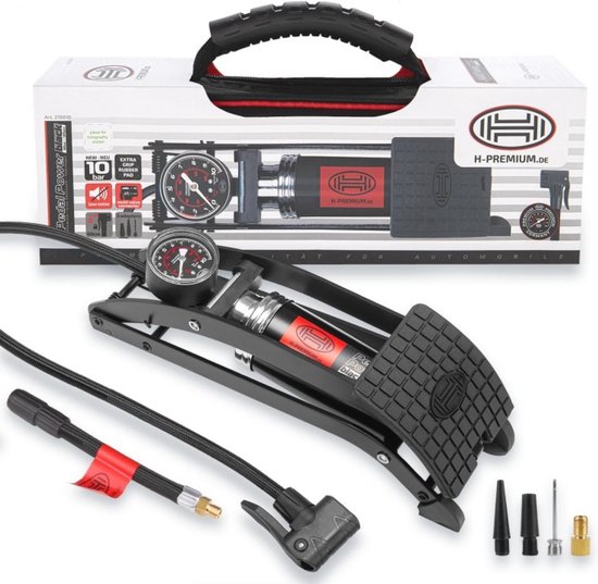 Premium Voet Luchtpomp 100PSI 10BAR voor Auto en Fiets met Adapters — afbeelding 3