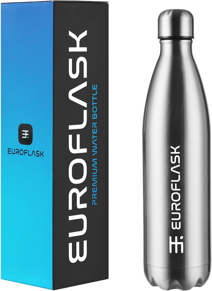 Roestvrijstalen waterfles - Metalen drinkfles - Dranken koel houden - Dubbelwandige isolatie - 750 ml - Zilver