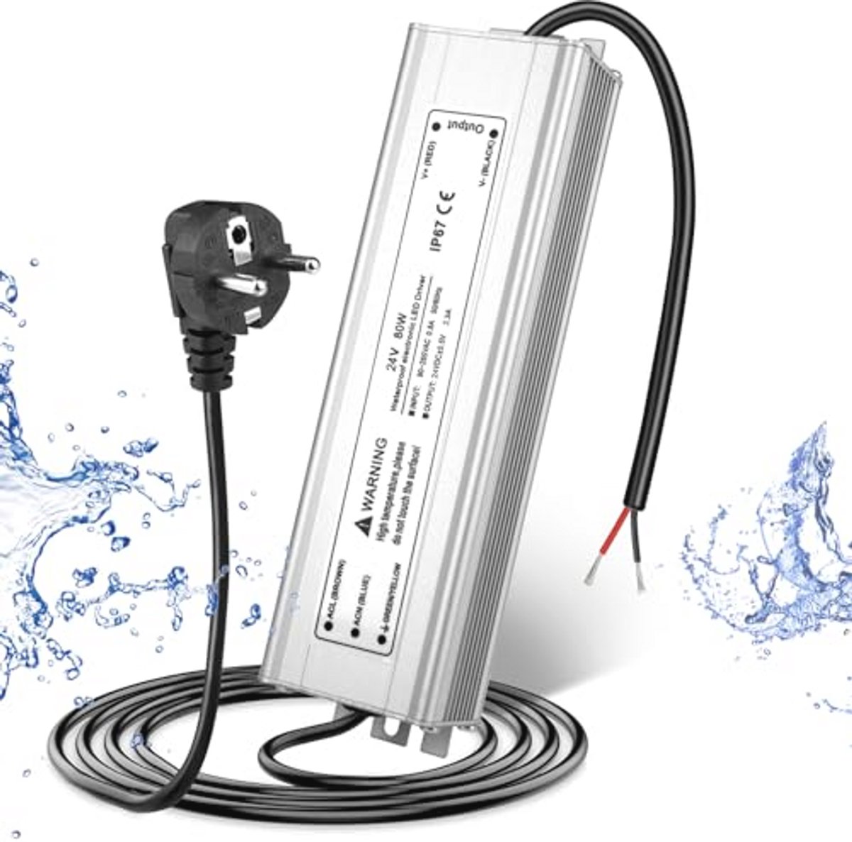 Waterdichte 24V 80W LED-Transformator voor Buiten - DC 24 Volt Adapter