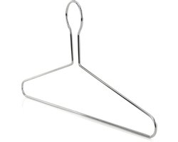Hangerworld 10 kleerhangers, 43 cm, diefstalbeveiliging, van dik en robuust metaal, met broekstang voor hotelkleding