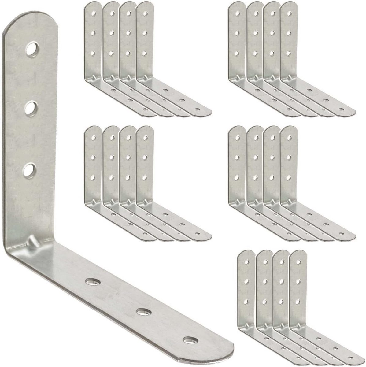 Hoekverbinders 80 x 80 x 16 - Duurzame metalen verbindingen voor meubels - 20 stuks