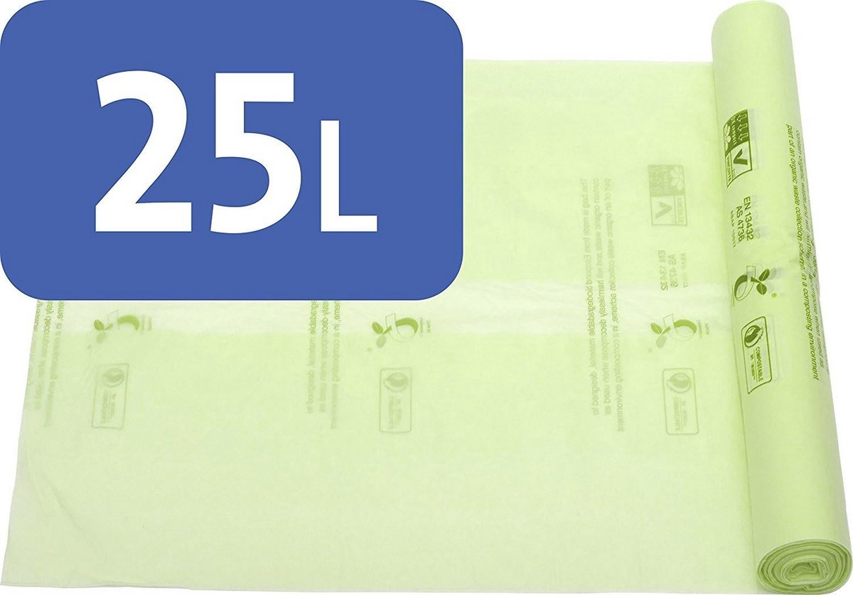 Composteerbare 25L Kerbside Caddy Voedselafvalzak - Biologisch Afbreekbare Bak Liner voor Organisch Afval