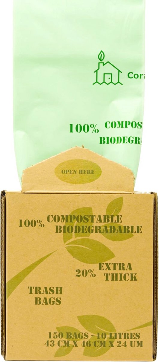 Extra sterke composteerbare vuilniszakken 6L/10L/30L - Biologisch afbreekbaar voor keuken en voedselafval
