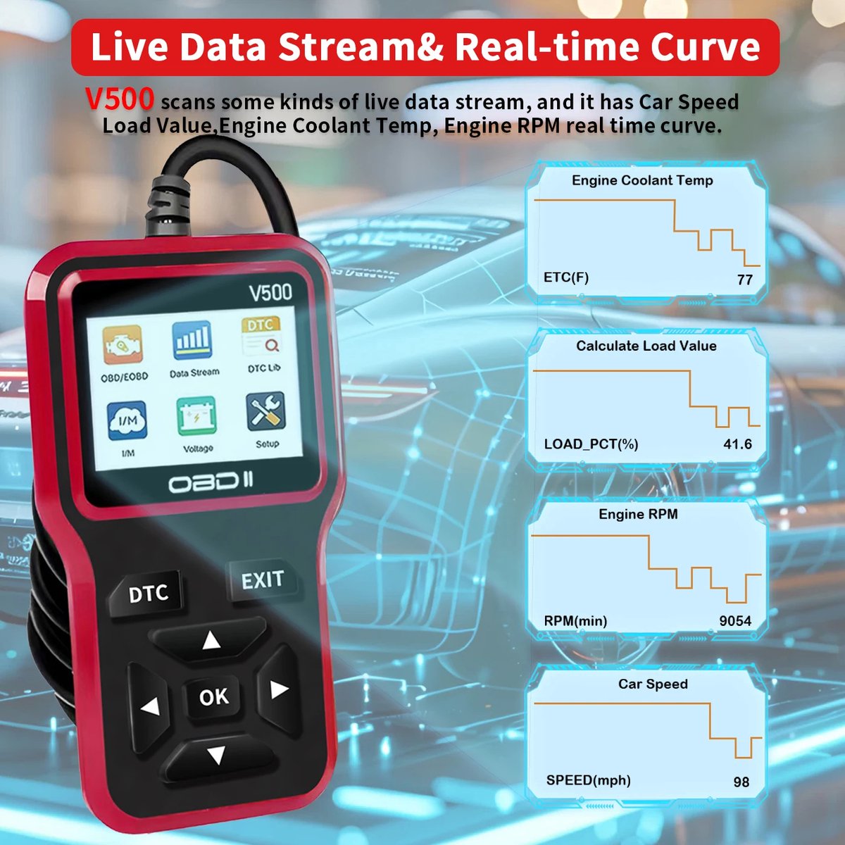 OBD2-scanner V500/V519 - Codelezer & Accuspanningcontrole - Snelresultaat in 10s thumbnail 3