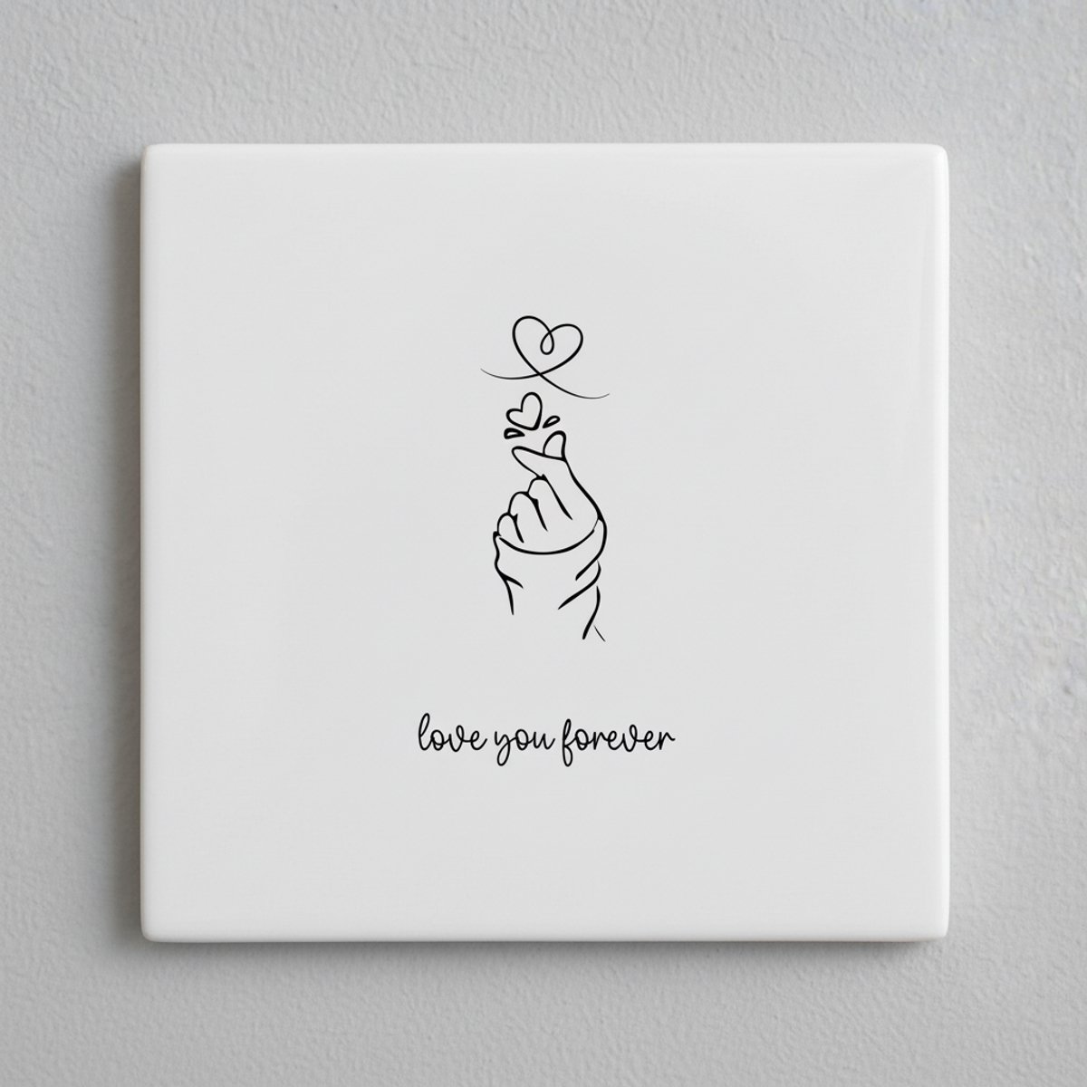 Minimalistische Liefde Lijntekening Decoratieve Keramische Tegel 15x15 cm – “Love you fore