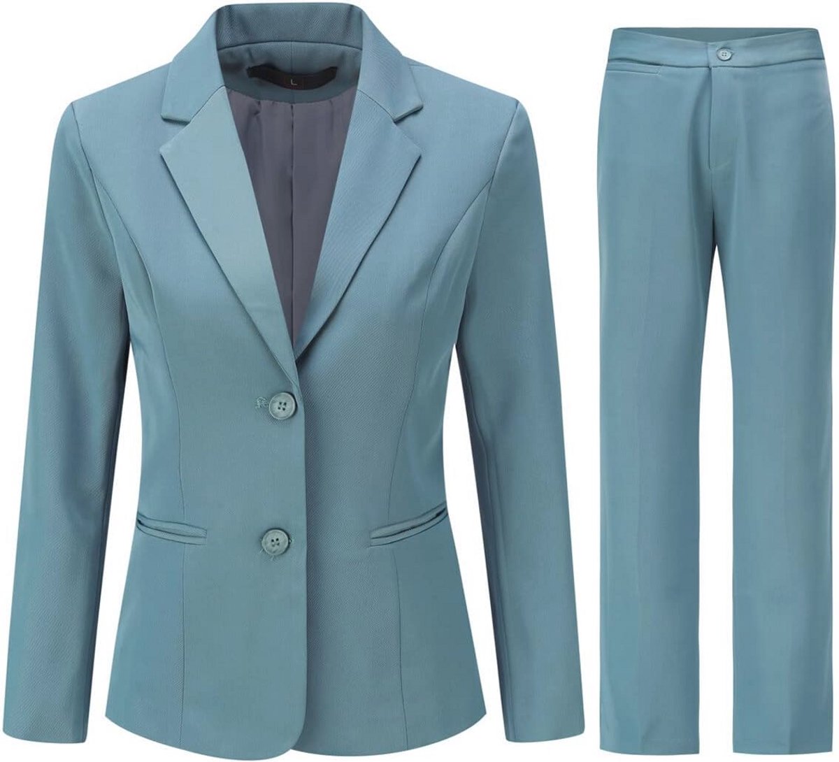 Dames Broekpak met Vallende Revers en Tweedelige Stijl