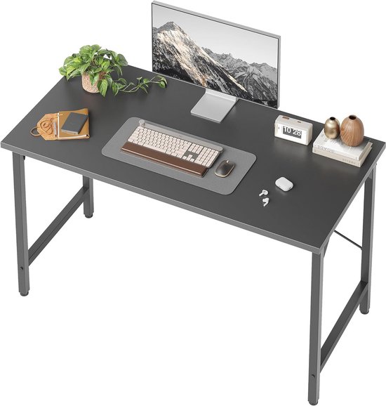 Modern computerbureau met plank Bureauwerkstation met rasterplank Bureau Studie PC-tafel met planken voor thuiskantoor (80 x 50 x 149 cm, hout