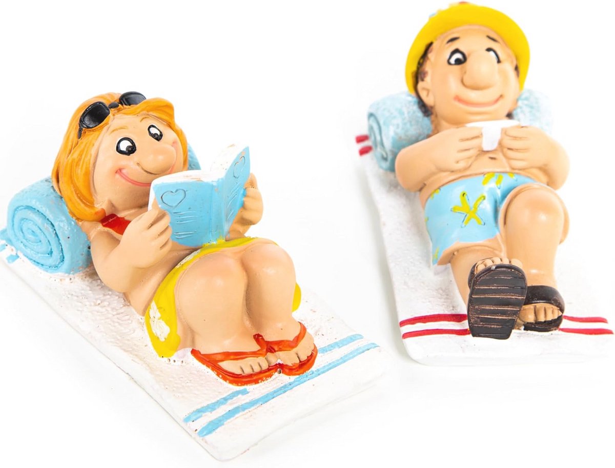 Maritieme decoratie set van 2: strandfiguren voor een zomerse sfeer in huis