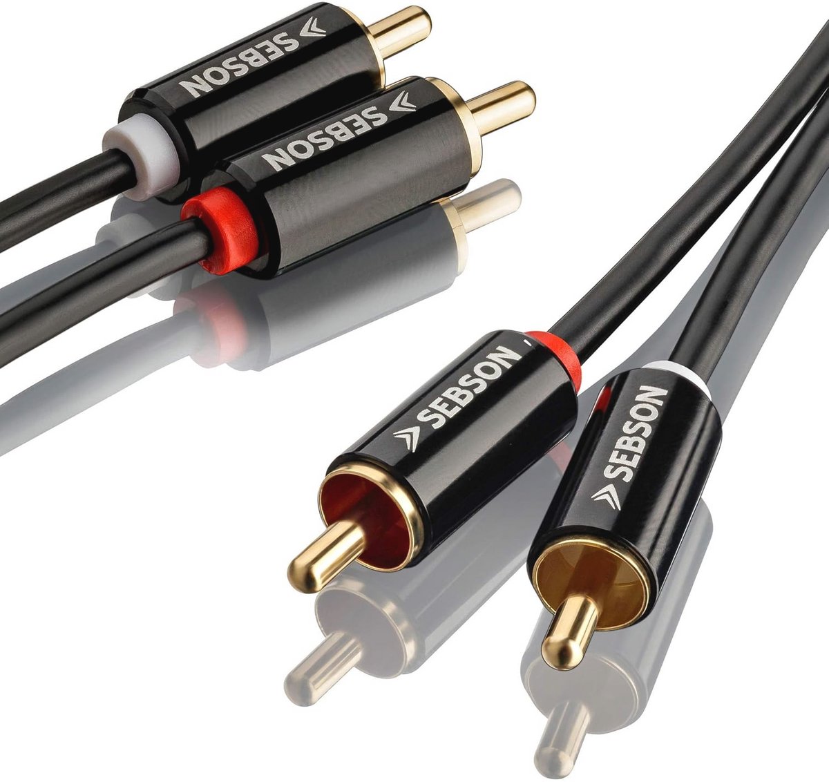Audio Cinch Kabel 1m, 2x Male naar 2x Male RCA Plug voor Hi-Fi en Home Cinema