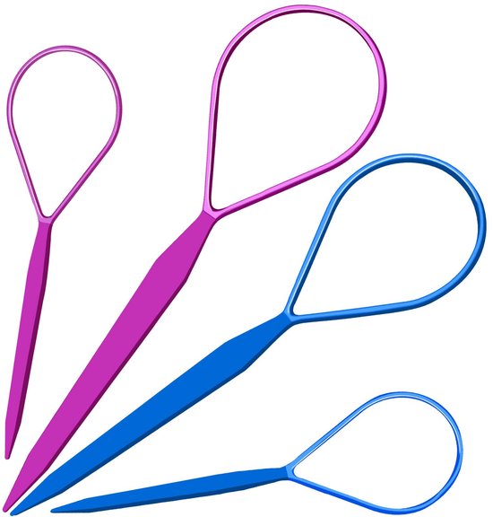 Gigicial Haarstylingtools - Franse vlechtijzers - Creëer eenvoudig kapsels, flexibel en duurzaam - 2 paar - Geschikt voor alle haartypen + Roze en blauw