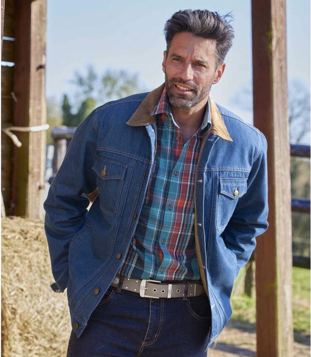 ATLAS FOR MEN - Gewatteerd spijkerjack Western - Heren - Verkrijgbaar in grote maten - XL