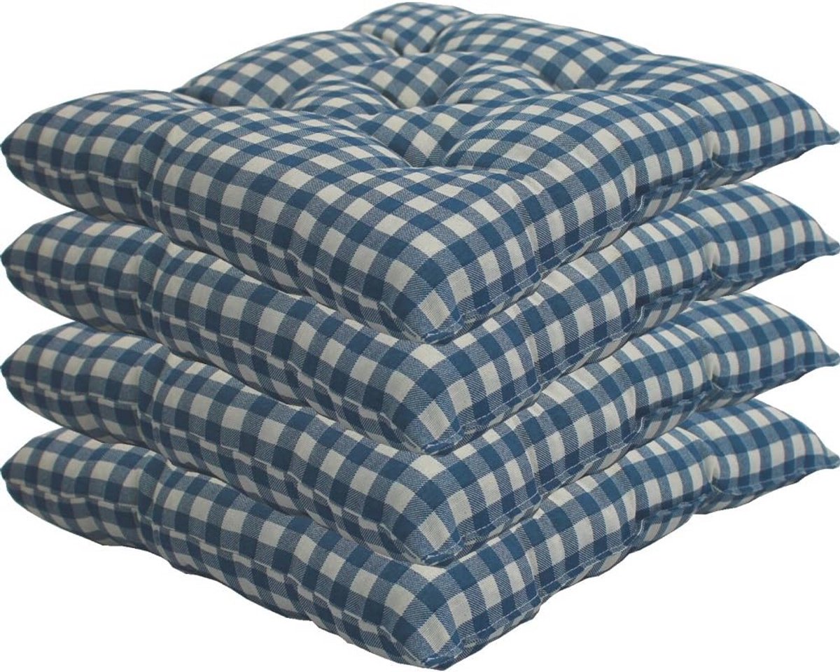 Comfortabele Stoelkussens 38 x 38 cm - Set van 4 - Zittend Kussen voor Binnen en Buiten met 6 cm Dikte