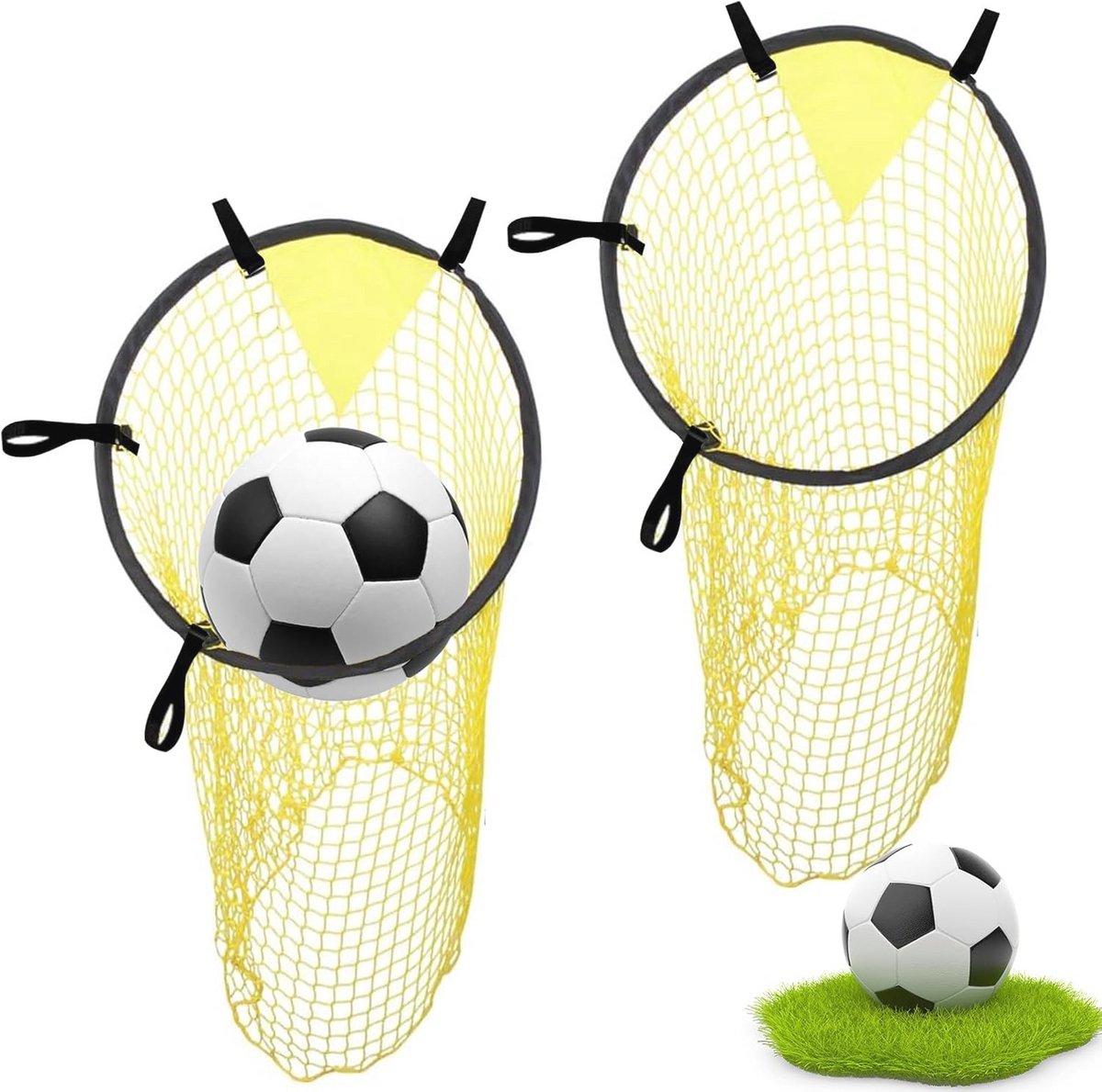 Hoekschietdoel voor Voetbaltraining - 2 Stuks Doelschijven met Verstelbare Gespen