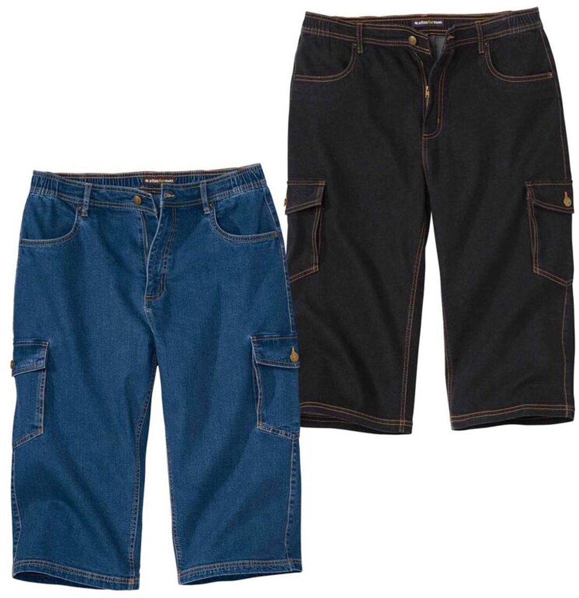 ATLAS FOR MEN - Set van 2 cargokuitbroeken - Heren - Verkrijgbaar in grote maten - L