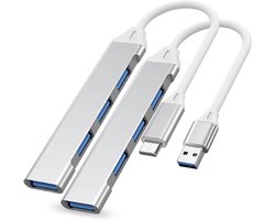 Daity 4-in-1 USB Hub Pack – 2 mini-hubs met USB-A en USB-C – adapter met meerdere poorten voor pc – laptop – MacBook – Windows, – iPhones 16/15/15 Pro – Galaxy – Redmi – Poco – Realme – Black Shark – snelle gegevens en opladen