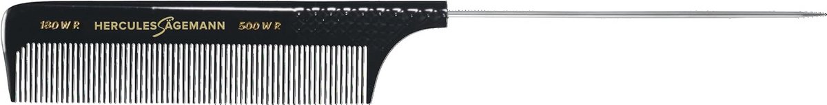 Professionele steelkam met handgeslepen eboniet en stalen naald | 22,4 cm lengtem | Ideaal voor haarstyling en ontwarren
