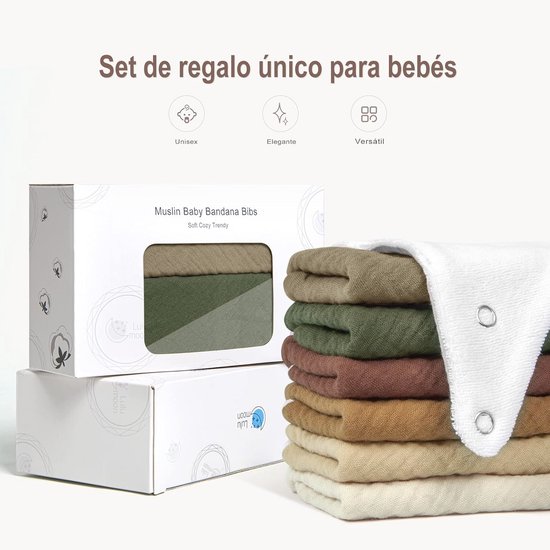 Slabbetje baby driehoekige sjaal baby mousseline halsdoek baby voor jongens en meisjes (6 stuks, tal), Tal van Tal — afbeelding 4
