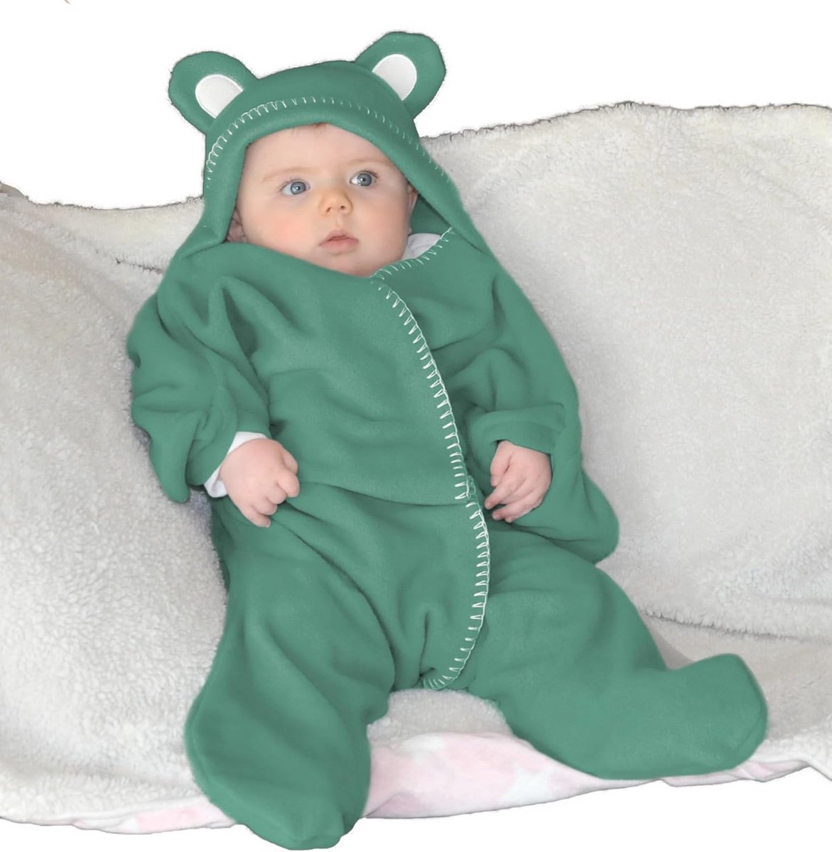 Luxe Baby Wrap Deken in Geschenkdoos - Super Zachte Fleece Inbakerdoek voor Pasgeborenen en Peuters (2-12 maanden)