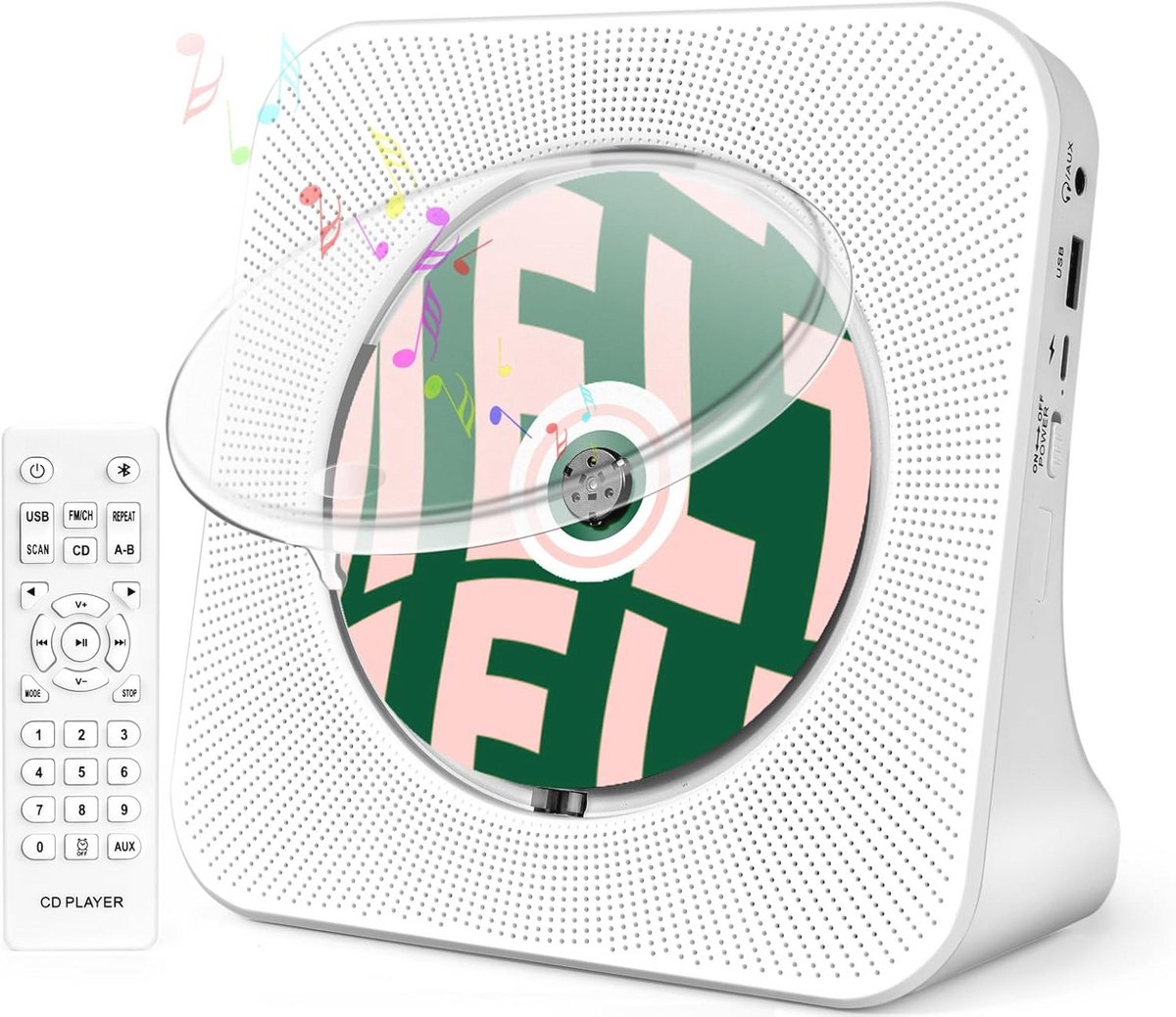 CD-speler met Bluetooth en luidsprekers voor thuisgebruik