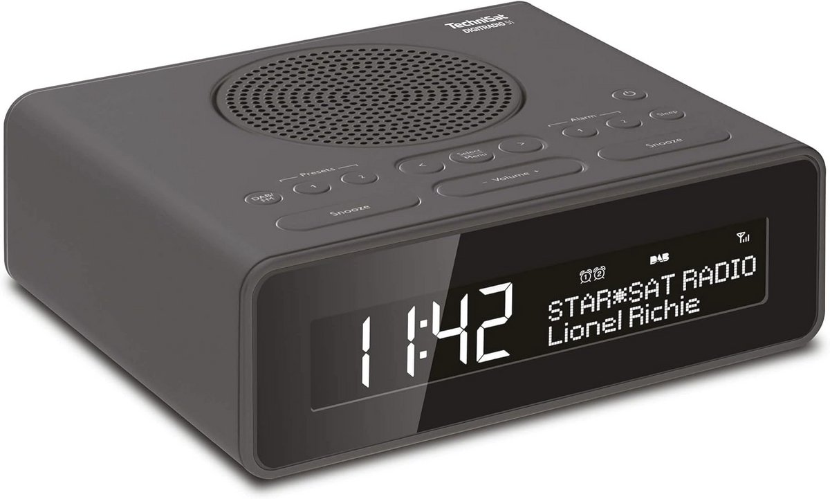 DAB+ wekkerradio met dubbele wektijden, sluimerfunctie en dimbaar display