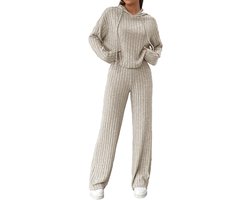 Geribbelde Lounge Wear Sets voor Vrouwen - 2 Stuks Co Ord Sets, Trainingspak, Dames PJs Sets, Loungewear, Nachtkleding, Homewear