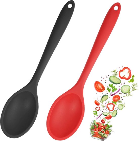 Siliconen Kooklepel Set 2 Stuks Grote Lepels Voor Koken En Bakken Bol siliconen-kooklepel-set-2-stuks-grote-lepels-voor-koken-en-bakken-bol