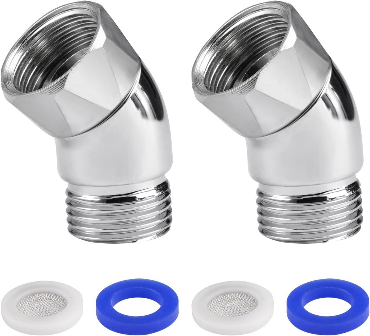 Handdouche Adapter Set - 135 Graden Douchekop Hoekstukken voor Doucheslang Aansluiting
