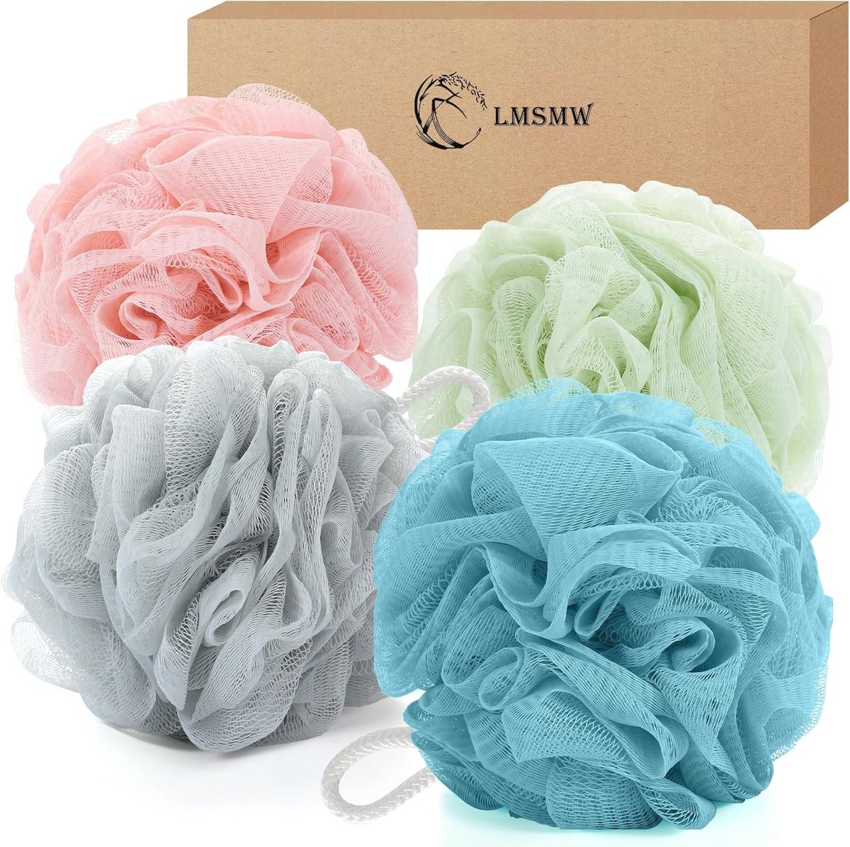 Exfoliërende Badsponzen Set van 4 - Natuurlijke Loofah voor Reiniging
