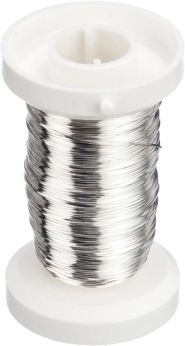 Zilverdraad 0,4 mm - 40 m, Verzilverde Draad met Koper
