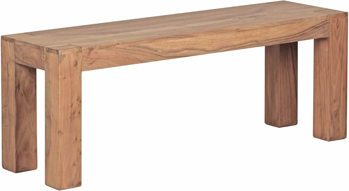 Massief Houten Zitbank Acacia 120 x 45 x 35 cm - Landelijke Stijl Keukenbank