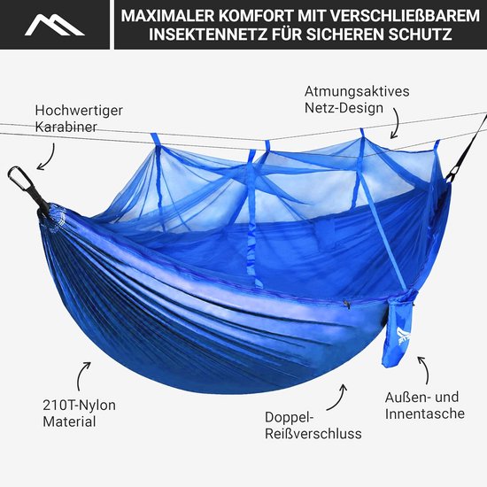 Hängematte von NatureFun für Reisen und Camping mit 300 kg Tragkraft