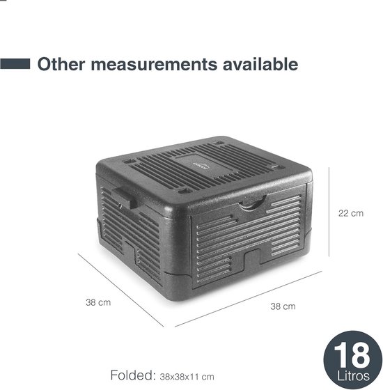 Thermobox EPP GN 1/1 - Houdt levensmiddelen koud of warm, waterdicht en opvouwbaar, 38,5 l, zwart — afbeelding 4