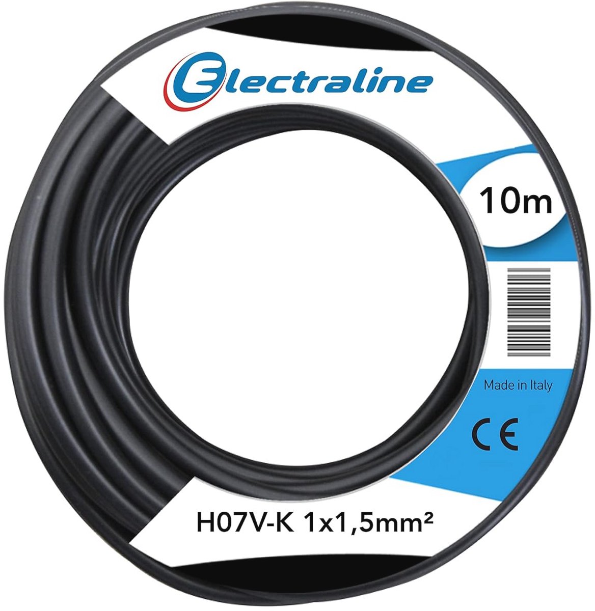 Kabel H07V-K 1x1,5 mm² 10 m - Zwart