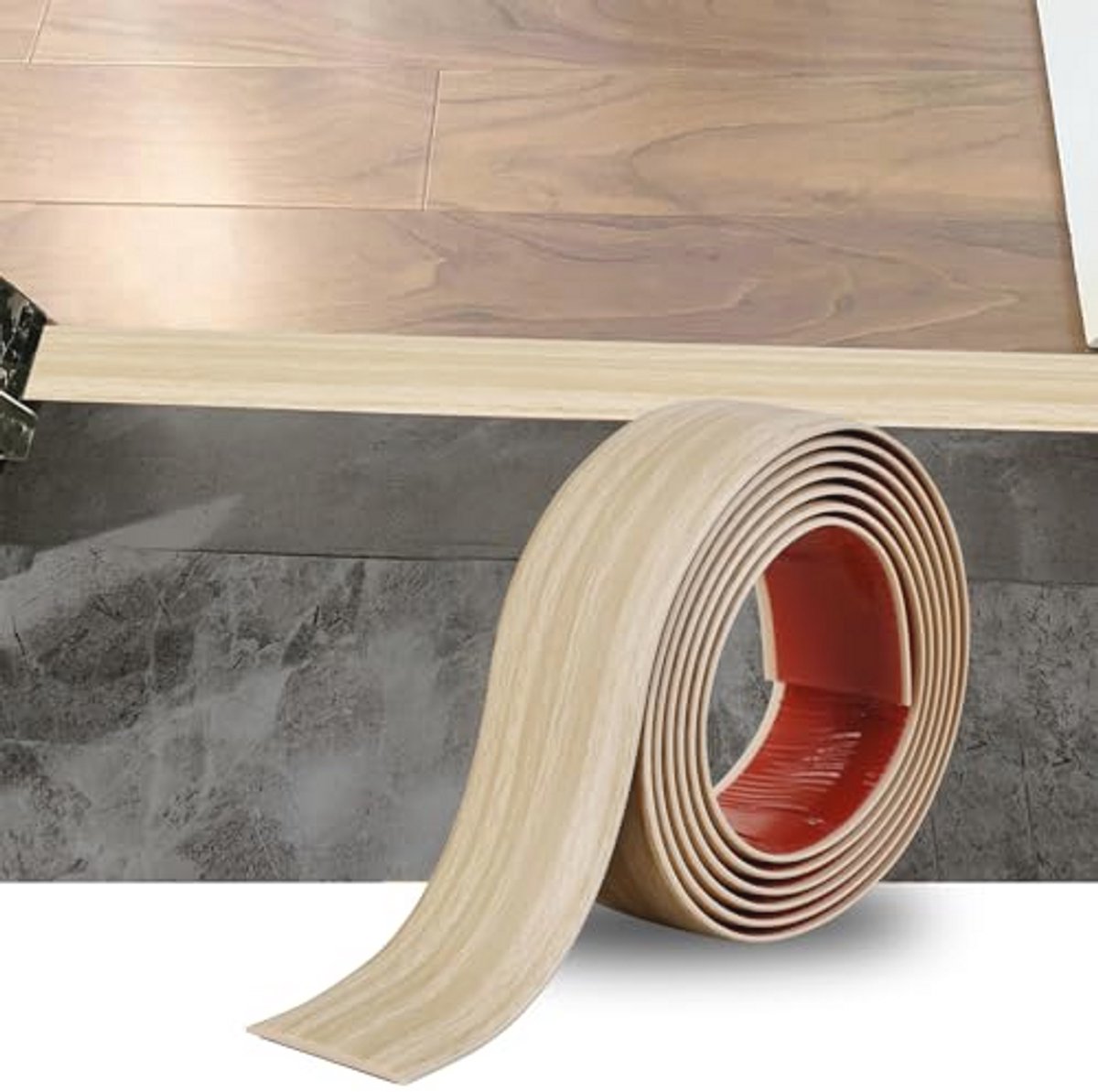 PVC Vloerovergangsstrip 2m Zelfklevend voor Laminaat en Tegels - Flexibel en Waterdicht