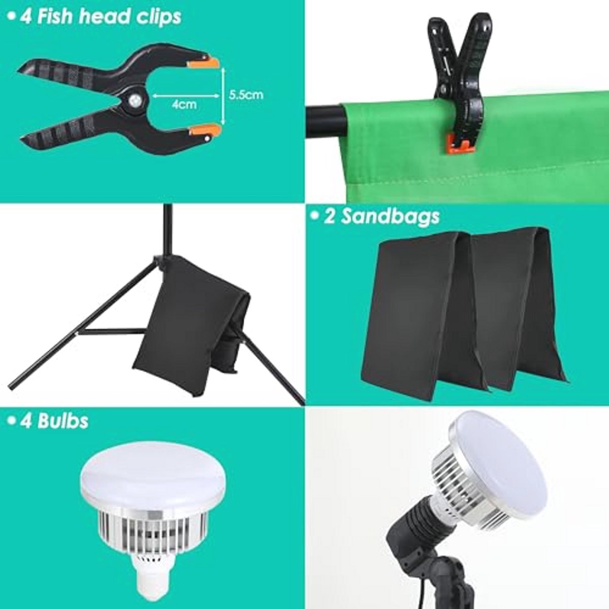 Professionele Fotostudio Set met Achtergrond en Softbox voor Videofotografie