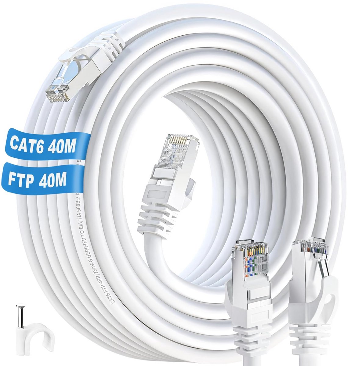 Cat 6 Ethernetkabel 40m - Hoge Snelheid en Afgeschermd