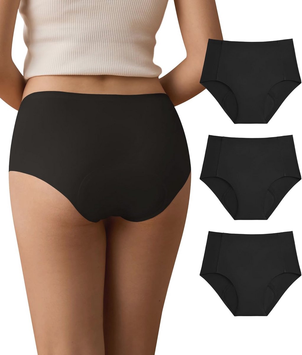SHARICCA Menstruatie-ondergoed, sterke bloeding, hoge taille, naadloze slips, voor dames, lekvrij, menstruatieondergoed, 40 ml