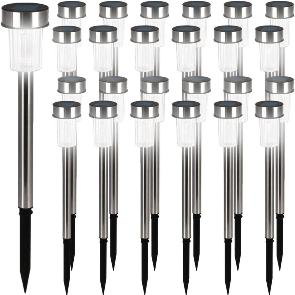LED Solar Tuinverlichting Waterdicht 24 Stuks - Tuin Lamp Wit - IP44