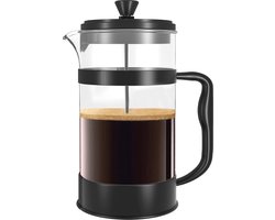 Draagbare Franse Pers Koffiezetter - Hittebestendig Glas & RVS Behuizing - 1000 ml - Ideaal voor Thuis en Reizen