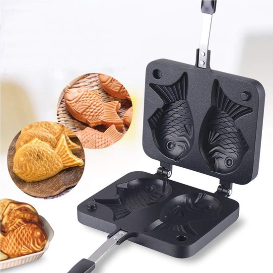 Taiyaki Pannenkoek Pan - Dubbele Visvormige Wafelmaker voor Thuis Koken en Desserts — afbeelding 4