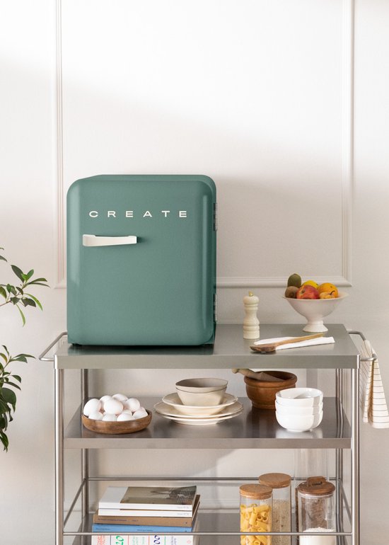 CREATE - Koelkast in retrostijl - Sage - Handvat Gebroken wit - FRIDGE RETRO 48L van create — afbeelding 4