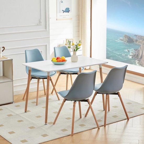 WAFTING Eetkamerstoelen, set van 4, gestoffeerde stoel met hoge rugleuning, eettafelstoelen met metalen voet, voor eetkamer, woonkamer, slaapkamer en ontvangstruimte, zwart