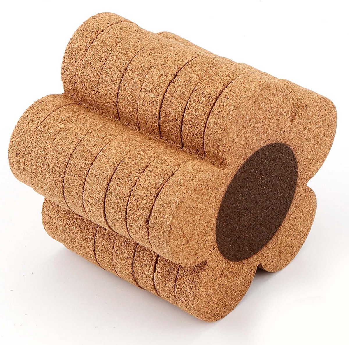 Set van 20 Kurken Onderzetters Bloemvormig - 10 cm Absorberend voor Warme & Koude Dranken