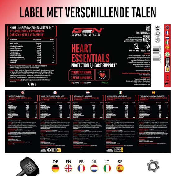 Heart Essentials - 120 capsules - Hartcomplex* met een hoge dosering ...