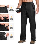 Pantalon de Pluie BUBW® Hommes & Femmes - Très Imperméable - Colonne d'Eau 5.000 - 5.000 g/m² Capacité Respirante - Pantalon de Pluie avec Fermeture Éclair - L Sac de Rangement Inclus - Taille XL - Zwart