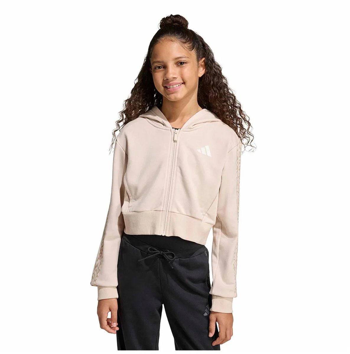 Adidas Seasonals Animal Sweatshirt Met Rits 5-6 Years Meisjes Wit